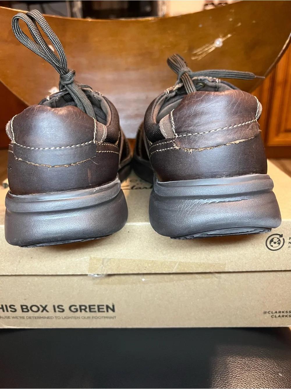 Clarks Men's Bradley Walk Dark Brown Tumbled Leather Oxford 13W New in box
